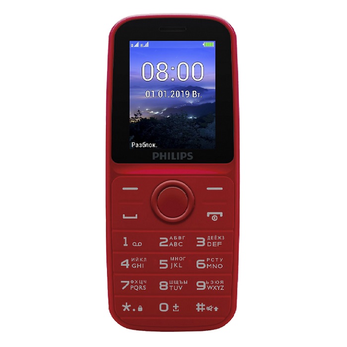 Мобильный телефон Philips Xenium E109, красный - фото №1