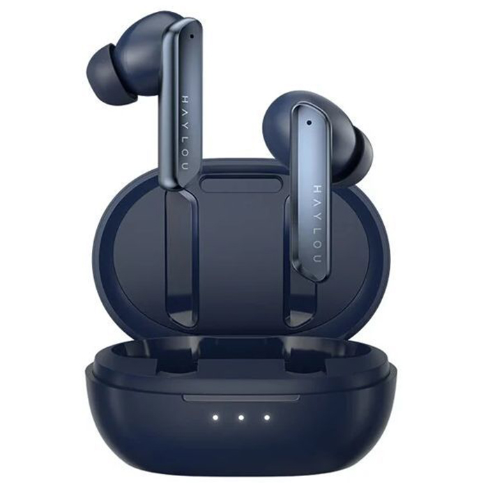 Наушники с микрофоном беспроводные Haylou W1 синие, Bluetooth - фото №1