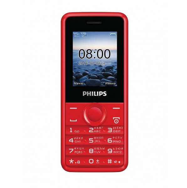 Мобильный телефон Philips Xenium E103, 2sim, красный - фото №1